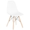 Fabulaxe Plastic DSW Shell Dining Chair with Solid Beech Wooden Dowel Eiffel Legs, White QI003746.WT - alternate 1